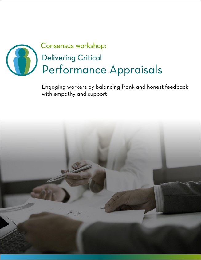 Leadership Development Skills Workshop | Delivering Critical Performance Reviews is customized and delivered by Consensus in New York City, NY