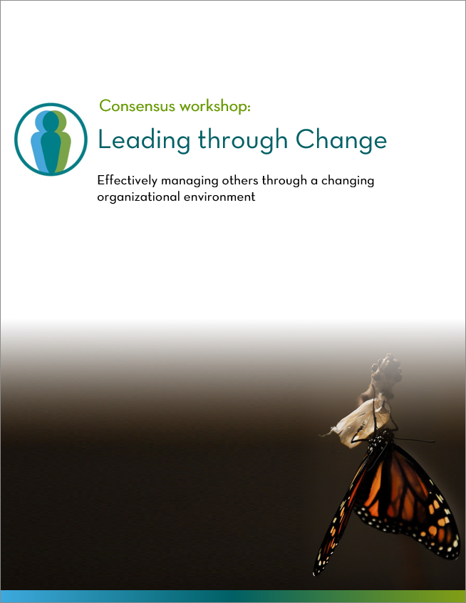 Leading through Change Leadership Development Workshop | Change Management skill building training workshops are customized and delivered by Consensus in New York City, NY