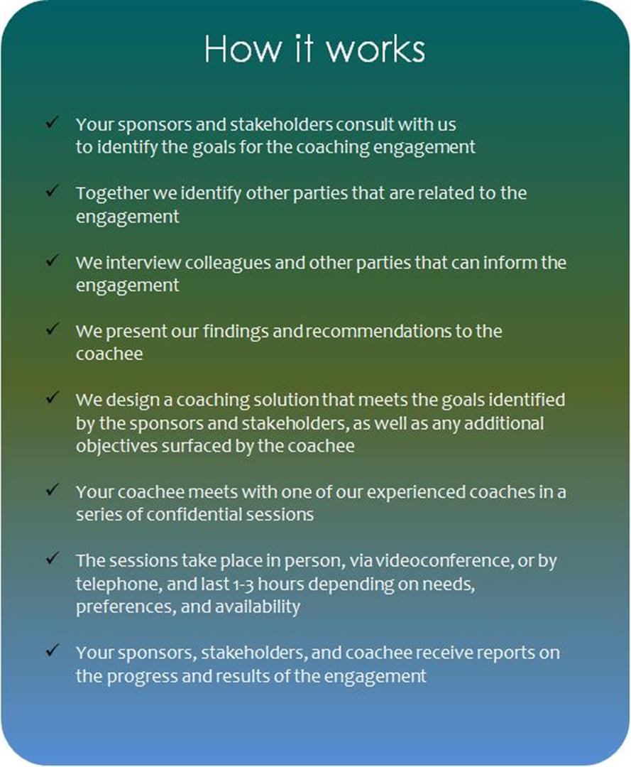Consensus Executive Coaching for Executives, Managers, Sales